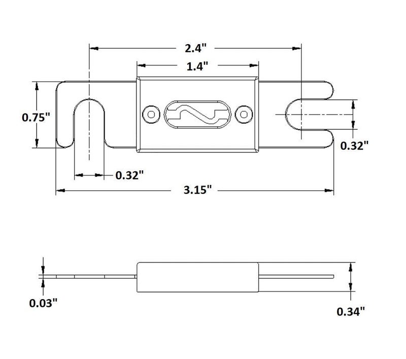 AA ANL Fuse 125A 125 Amp For Car Vehicle Marine Audio Video System Gold 2 Pack (125 Amp) - Image 2